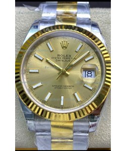 Rolex Datejust 126333 41MM Cal.3135 Swiss 1:1 Mirror Replica Watch in 904L Gold Dial 