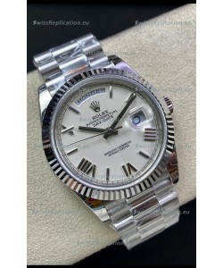 Rolex Day Date 228239-83419 904L Steel 40MM - White Pearl Dial 1:1 Mirror Quality Watch