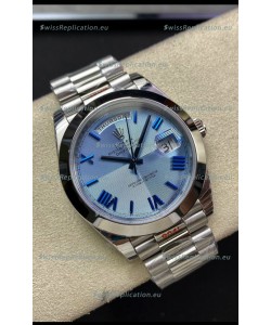Rolex Day Date M228206-0001 904L Steel 40MM - Ice Blue Dial 1:1 Mirror Replica