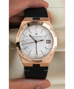 Vacheron Constantin Super Clone Overseas Edition Rose Gold Casing Rubber Strap