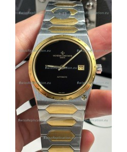 Vacheron Constantin Historiques 222 Super Clone 37MM Two Tone Casing Watch in Black Dial 