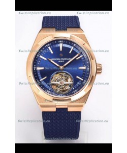 Vacheron Constantin Overseas Tourbillon Rose Gold in Blue Dial Rubber Strap 1:1 Mirror Replica