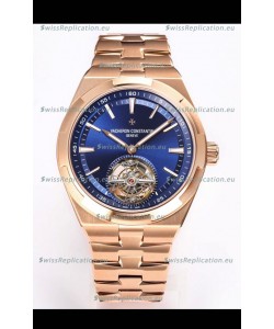 Vacheron Constantin Overseas Tourbillon Rose Gold in Blue Dial Gold Strap 1:1 Mirror Replica