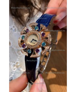 Bvlgari Divas's Dream Edition Watch in Rose Gold Casing - Diamonds Paved Bezel Swiss Replica