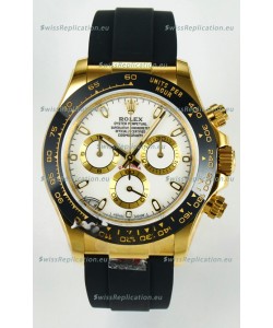 Rolex Daytona Super Clone 116518 Yellow Gold White Dial Original Cal.4130 Movement