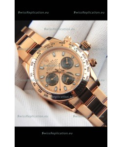 Rolex Daytona Japanese Movement Gold Casing Replica Watch in Gold Dial