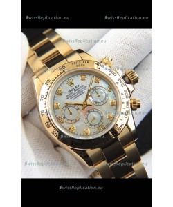 Rolex Daytona Japanese Movement Gold Casing Replica Watch in Mother of Pearl Dial 