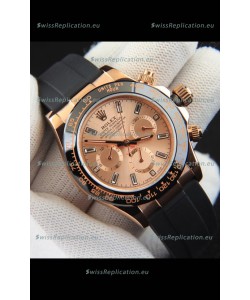 Rolex Daytona Japanese Movement Gold Casing Replica Watch in Champange Dial 