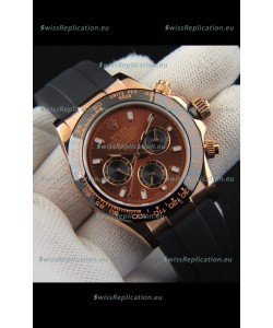 Rolex Daytona Japanese Movement Gold Casing Replica Watch in Brown Dial 