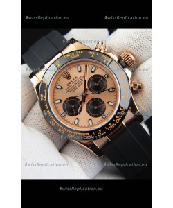Rolex Daytona Japanese Movement Gold Casing Replica Watch in Champange Dial 