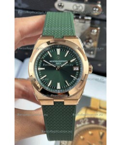 Vacheron Constantin Super Clone Overseas Edition Rose Gold Casing Rubber Strap