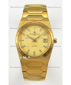 Vacheron Constantin Historiques 222 Super Clone 37MM Yellow Gold Watch in Gold Dial