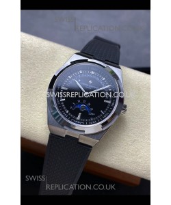 Vacheron Constantin Overseas True Moon Phase Steel Case Black Dial Swiss Replica Watch 