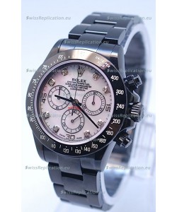 Rolex Daytona Cosmograph Project X Design Black Out Edition Series II Swiss Watch in Pink Pearl Dial 
