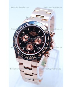 Rolex Daytona Chronograph MonoBloc Cerachrom Bezel Swiss Replica Watch in Rose Gold Plated